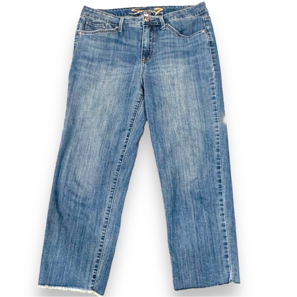 Seven7 Women's Blue Ankle & Cropped Jeans